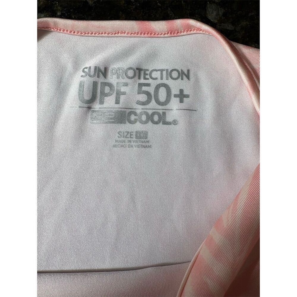 32 Degrees Women's Pink Palm Leaf Rash Guard Swim Top 2XL UPF 50+ - Picture 5 of 7